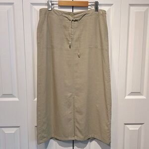 Vanilla || Tan Linen Blend Maxi‎ Skirt Size 40 EU Size (M-L) US